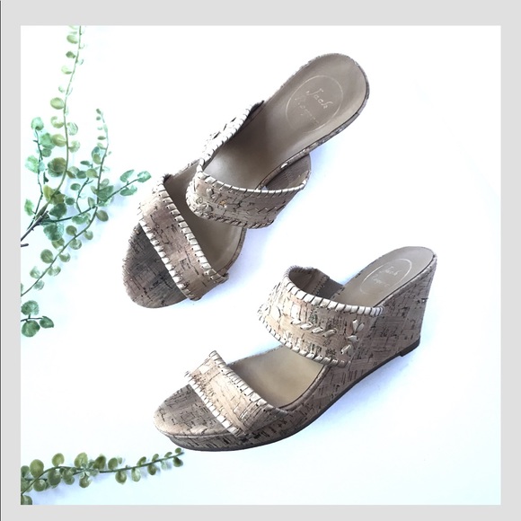 Jack Rogers Shoes - Jacks rogers cork wedges metallic gold